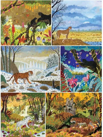 Produit Puzzle en Bois Découpé à la Main - 6 Puzzles - Alain Thomas - Les Félins Image