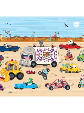 Produit Puzzle en Bois Découpé à la Main - Course Dans Le Désert Image