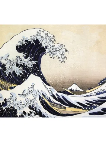 Produit Puzzle en Bois Découpé à la Main - Hokusai : La Vague Image