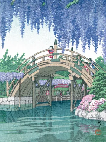 Produit Puzzle en Bois Découpé à la Main - Les Glycines A Kameido Image