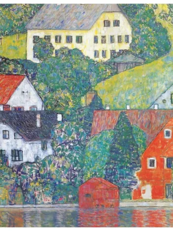 Produit Puzzle en Bois Découpé à la Main - Gustav Klimt - Les Maisons Sur Le Lac Image