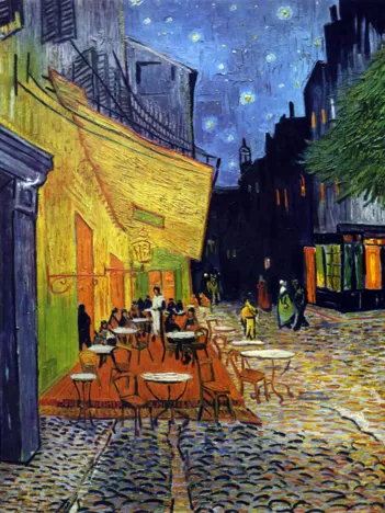 Produit Puzzle en Bois Découpé à la Main - Van Gogh : Le Café Le Soir Image
