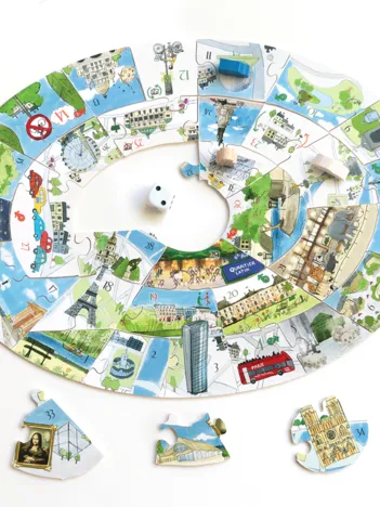 Produit Puzzle en Bois Découpé à la Main - Puzzle-Jeu De L'Oie - Paris Escapade Image