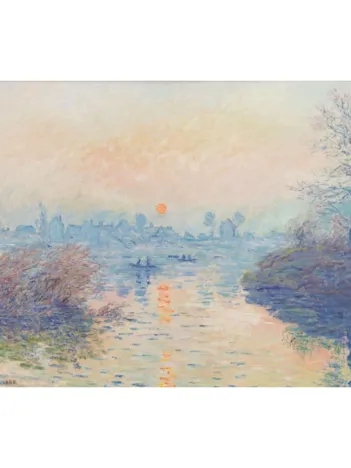 Produit Puzzle en Bois Découpé à la Main - Claude Monet - Soleil Couchant À Lavacourt Image