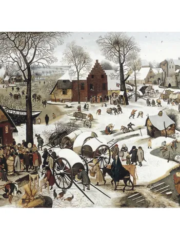 Produit Puzzle en Bois Découpé à la Main - Brueghel  : Le Dénombrement De Bethléem Image