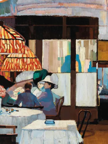 Produit Puzzle en Bois Découpé à la Main - Dans Un Café Image