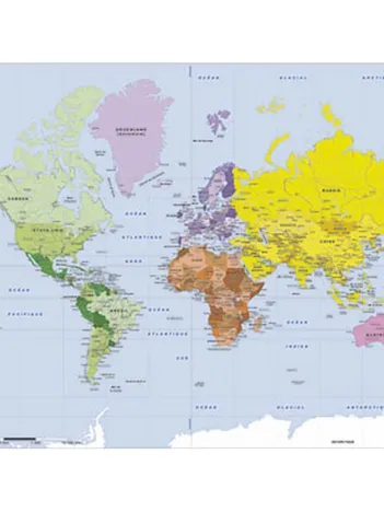 Produit Puzzle en Bois Découpé à la Main - Géographie : Carte Du Monde Image
