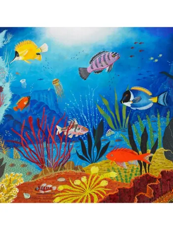 Produit Puzzle en Bois Découpé à la Main - Poissons Tropicaux Image