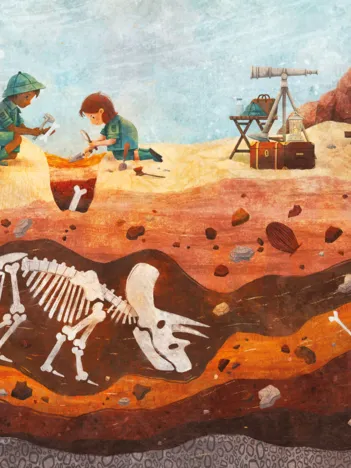 Produit Puzzle en Bois Découpé à la Main - Fouille Des Dinosaures Image