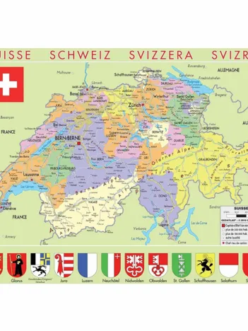 Produit Puzzle en Bois Découpé à la Main - Carte De La Suisse Image