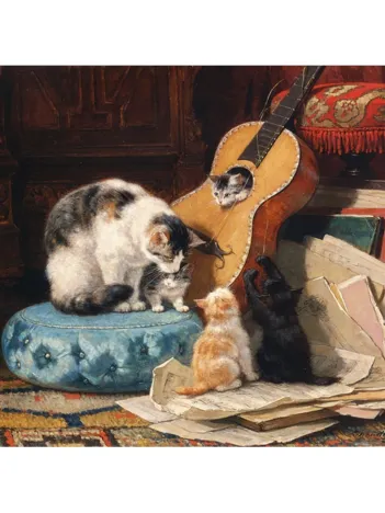 Produit Puzzle en Bois Découpé à la Main - Henriette Ronner-Knip - Leçon De Guitare Image