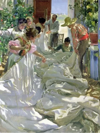 Produit Puzzle en Bois Découpé à la Main - Joaquin Sorolla : En Cousant La Voile Image