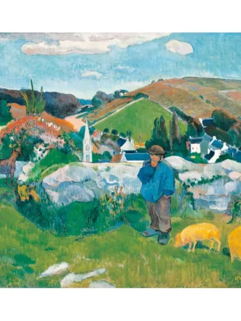 Produit Puzzle en Bois Découpé à la Main - Paul Gauguin: Le Porcher Image