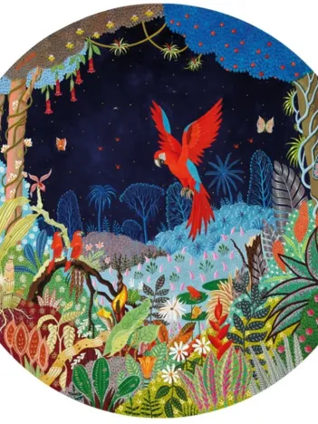 Produit Puzzle en Bois Découpé à la Main - Alain Thomas - Ara Nocturne Et Ses Petits Image