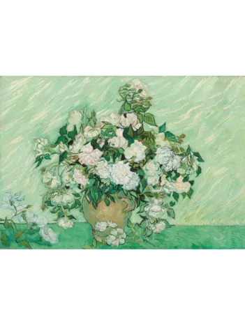 Produit Puzzle en Bois Découpé à la Main - Van Gogh - Vase De Roses Image