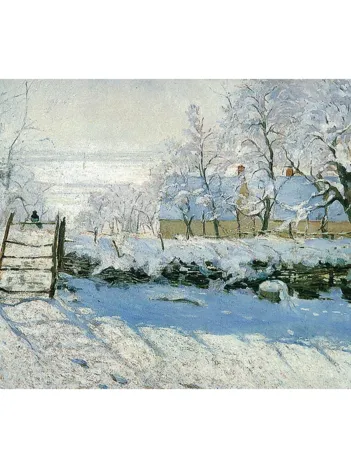 Produit Puzzle en Bois Découpé à la Main - Claude Monet : La Pie Image