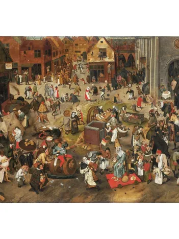 Produit Puzzle en Bois Découpé à la Main - Brueghel Pieter L'Ancien : Le Combat De Carnaval Image