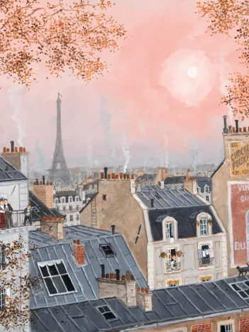 Produit Puzzle en Bois Découpé à la Main - Ciel Rose En Hiver Image