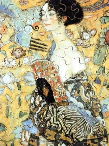 Produit Puzzle en Bois Découpé à la Main - Klimt : La Dame À L'Éventail Image