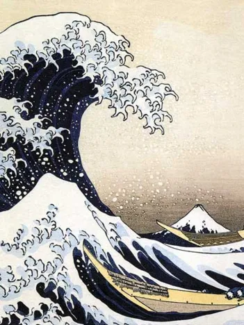 Produit Puzzle en Bois Découpé à la Main - Hokusai : La Vague Image