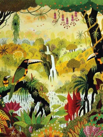 Produit Puzzle en Bois Découpé à la Main - Alain Thomas : Toucan À La Cascade Image
