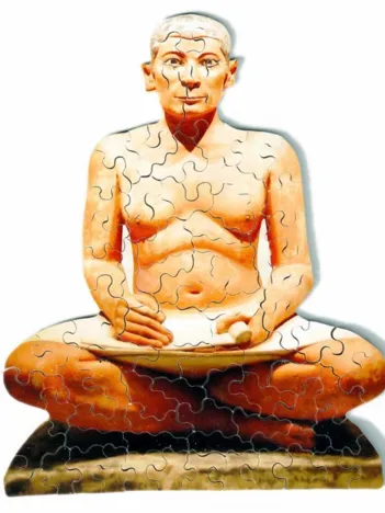 Produit Puzzle en Bois Découpé à la Main - Art Egyptien - Le Scribe Accroupi Image