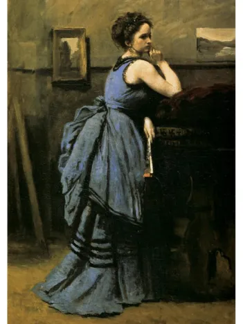 Produit Puzzle en Bois Découpé à la Main - Jean-Baptiste Camille Corot - La Dame En Bleu Image