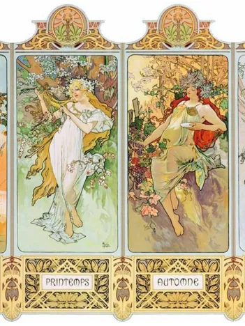 Produit Puzzle en Bois Découpé à la Main - Mucha Alfons : Les Quatre Saisons Image