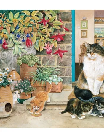 Produit Puzzle en Bois Découpé à la Main - Agneatha Et Ses Chatons Image