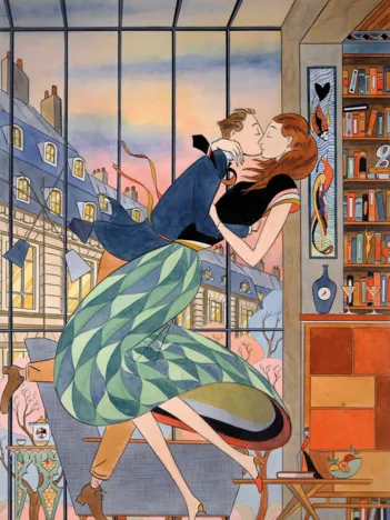 Produit Puzzle en Bois Découpé à la Main - Le Baiser Image