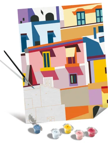 Produit Peinture au Numéro - CréArt - Edition Toiles - Colorful Houses Image