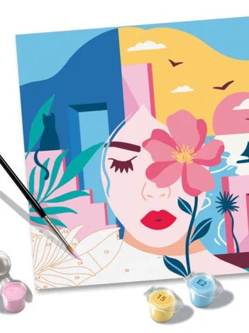 Produit Peinture au Numéro - CréArt - Dreaming Woman - Marion Blanc Image