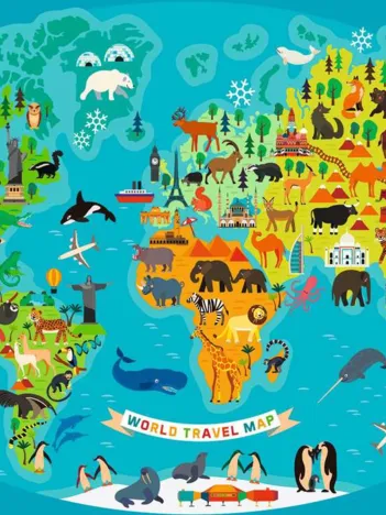 Produit Pièces XXL - La Carte du Monde des Animaux Image