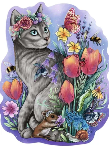 Produit Puzzle en Bois - Chat Printanier Image