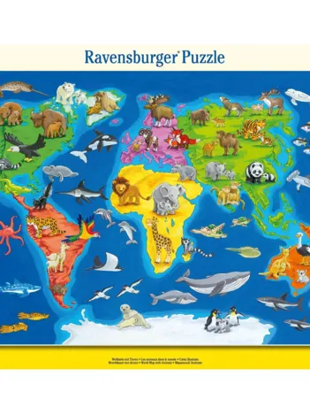 Produit Puzzle cadre - Les animaux dans le monde Image