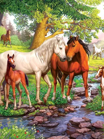 Produit Pièces XXL - Chevaux Sauvages sur la Rivière Image