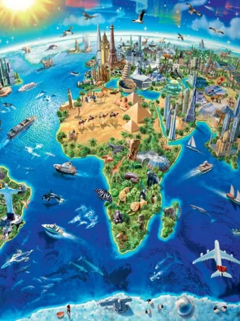 Produit Pièces XXL - Carte des Monuments du Monde Image