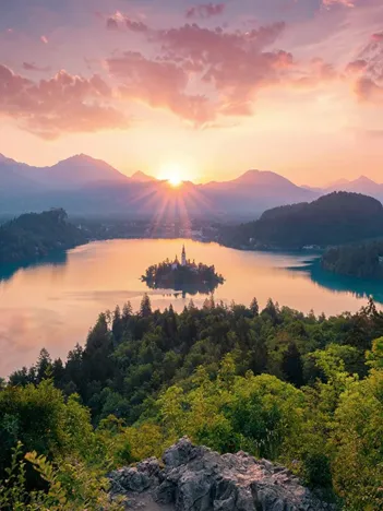 Produit Lac de Bled, Slovénie Image