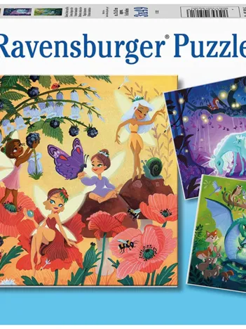 Produit 3 Puzzles - Unicorn, Dragon and Fairies Image