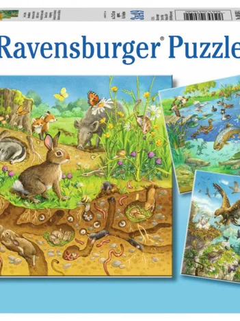Produit 3 Puzzles - Animaux dans leurs Habitats Image