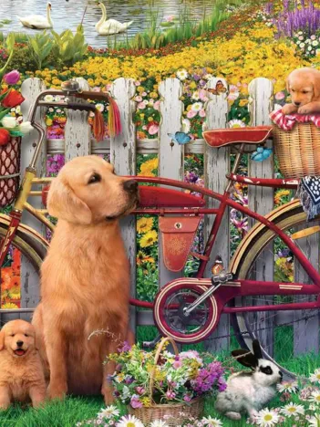 Produit Chiens mignons dans le Jardin Image