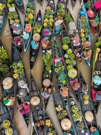 Produit Puzzle Highlights - Marchés colorés - Marché Flottant, Indonésie Image