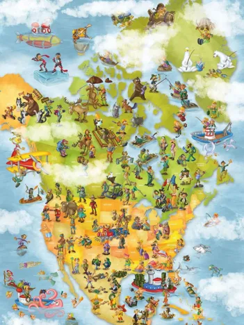 Produit Cartoon Collection - Carte des USA Image