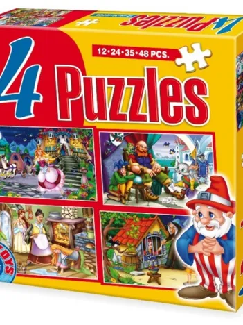 Produit 4 Puzzles - Contes et Légendes : Cendrillon, Hansel et Gretel, Le Chat Botté Image