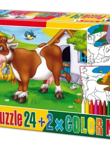 Produit Color Me : La vache dans le pré + 2 dessins à colorier Image