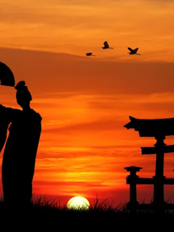 Produit Collection Prestige et Exclusive : Geisha au soleil couchant Image