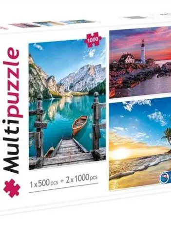 Produit 3 Puzzles - Montagne, Phare, Plage Paradisiaque Image