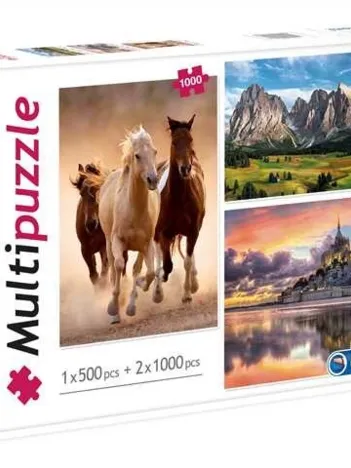 Produit 3 Puzzles - Chevaux, Montagne, Mont Saint-Michel Image