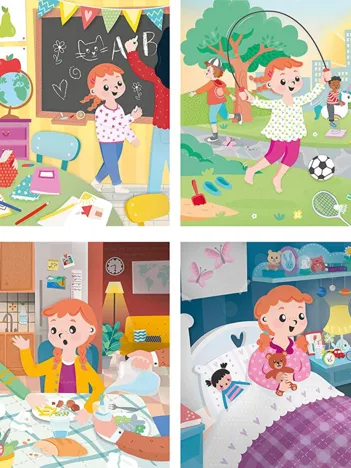 Produit 4 Puzzles - Une Belle Journée (2x20, 2x60 Pièces) Image