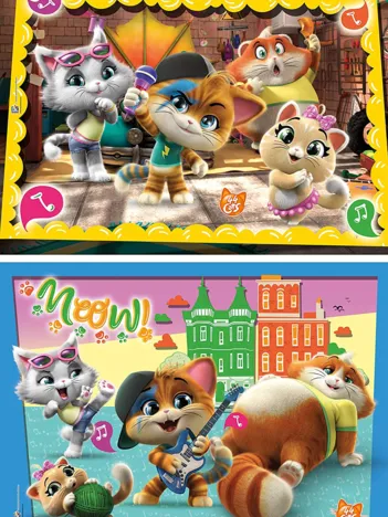 Produit 2 Puzzles - 44 Cats Image
